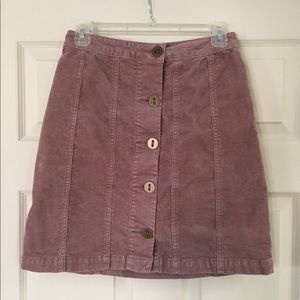 Anthropologie (Pilcro) Mauve Corduroy Skirt
